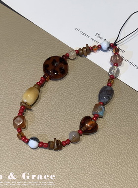 手机挂绳手机链串珠挂饰精致通用手机壳包包ccd相机链条女挂欧美