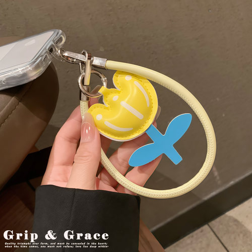 GripGrace ins风郁金香皮绳手机壳挂绳相机包包钥匙扣挂饰结实女