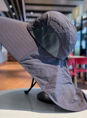 夏季大檐防紫外线遮阳帽男女户外登山钓鱼帽骑车遮脸护颈太阳帽子