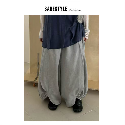 BABESTYLE |“名古屋” YAN 日式古着风文艺感色织条纹廓形休闲裤