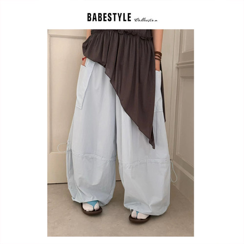 BABESTYLE |“轻量感” YAN 日式简约轻机能风速干户外抽绳休闲裤