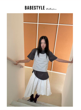 BABESTYLE |“微山系女孩” YAN 日式极简叠穿手工褶皱短款背心