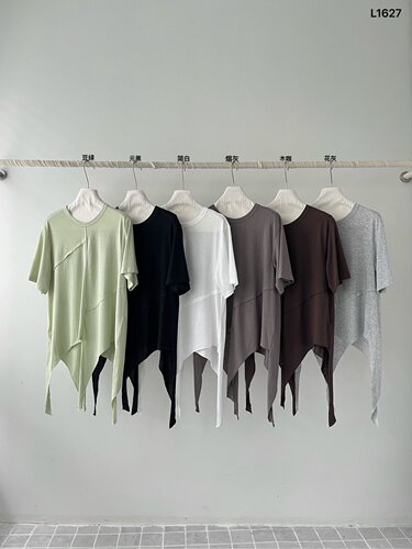 YANJJIAN+不规则下摆+短袖T