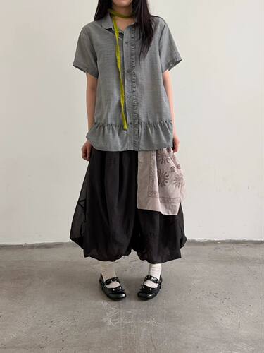 YANJJIAN+荷叶花边+微透衬衫