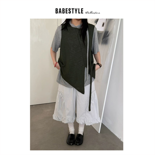 BABESTYLE |“去繁就简”YAN 日式简约百搭错位飘带设计针织背心