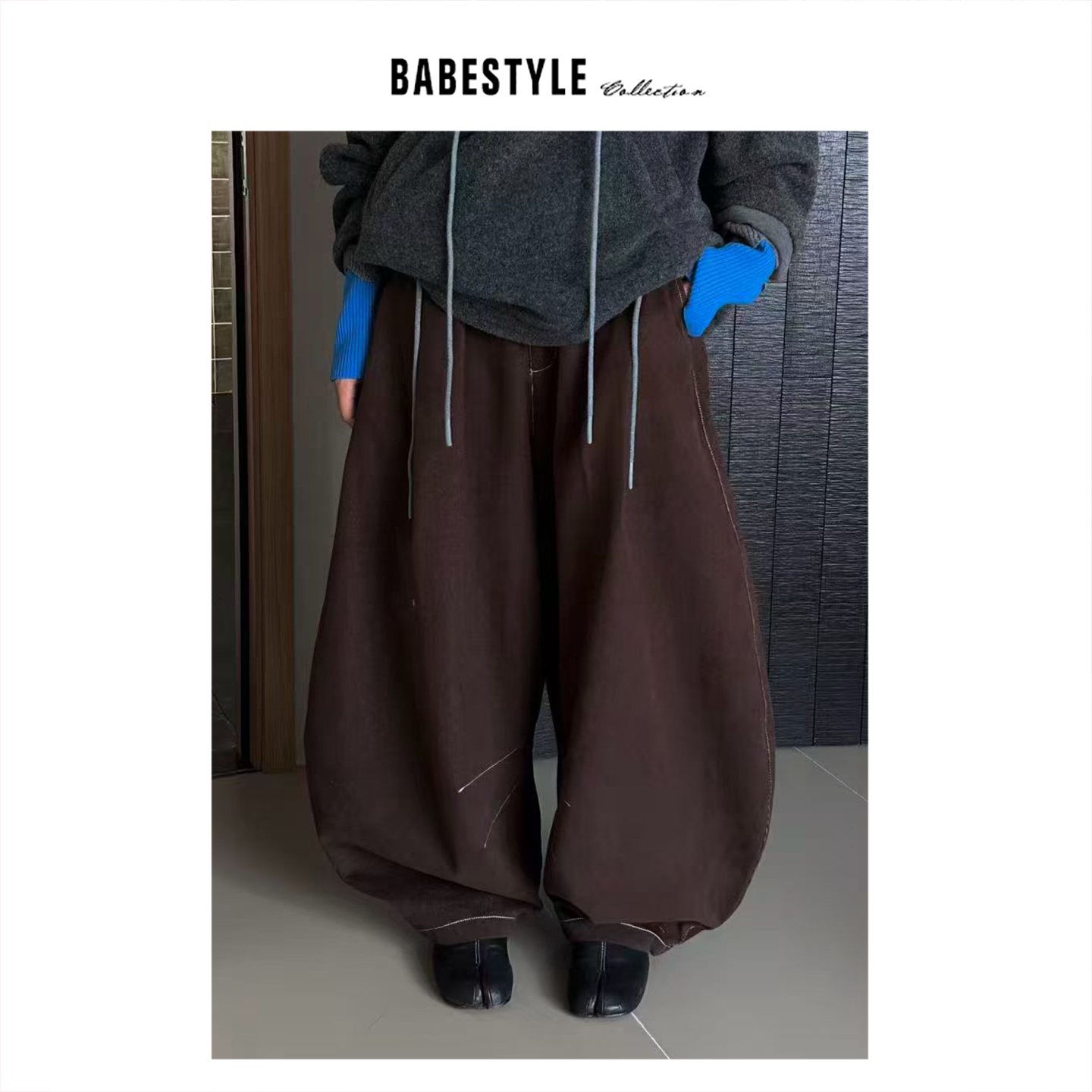 YANJIJIAN+立体廓形+牛仔茧型裤