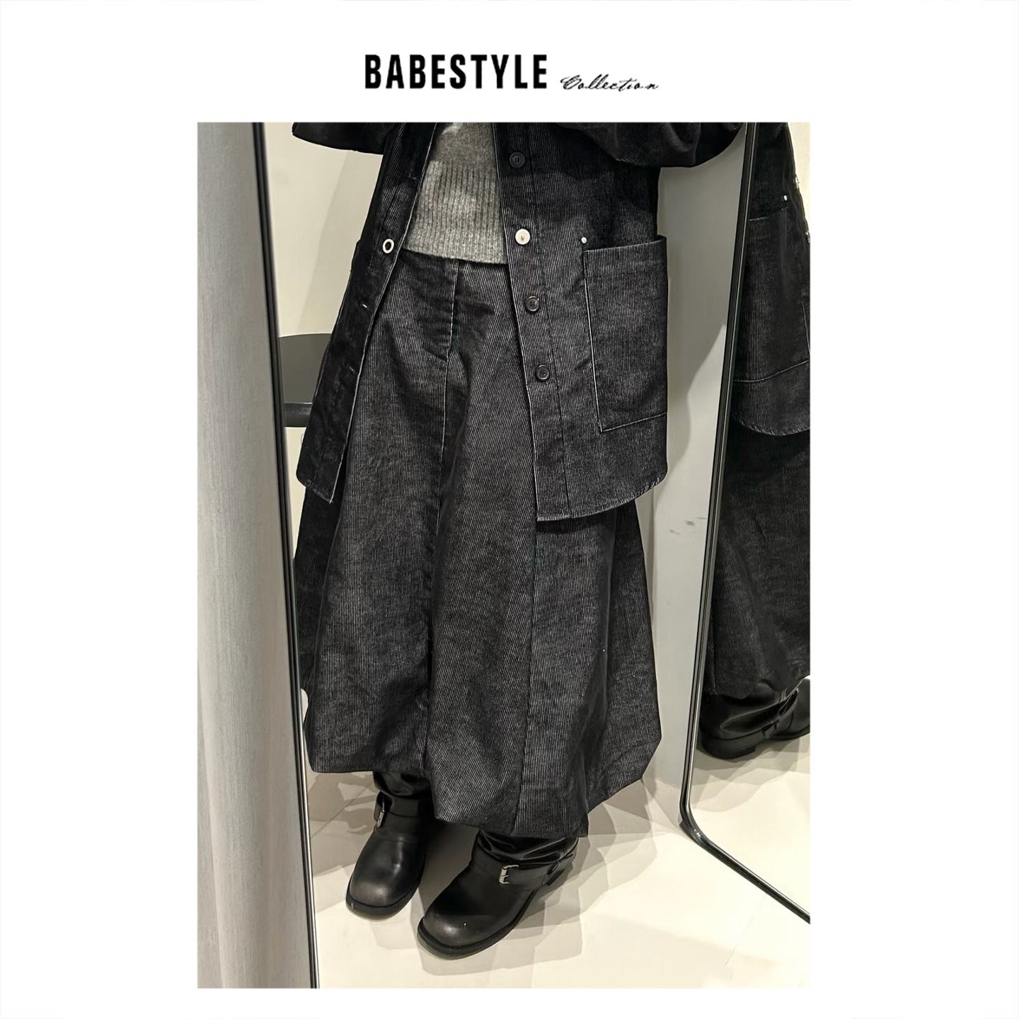 untimebomb+灯芯绒+花苞裙