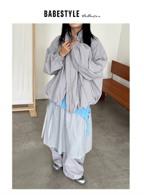 BABESTYLE |“时髦女编辑”首尔简约轻机能风松弛感百搭拉链外套
