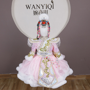 定制快乐阳光歌曲独唱参赛礼服少数民族声乐蒙古族藏族演出服装
