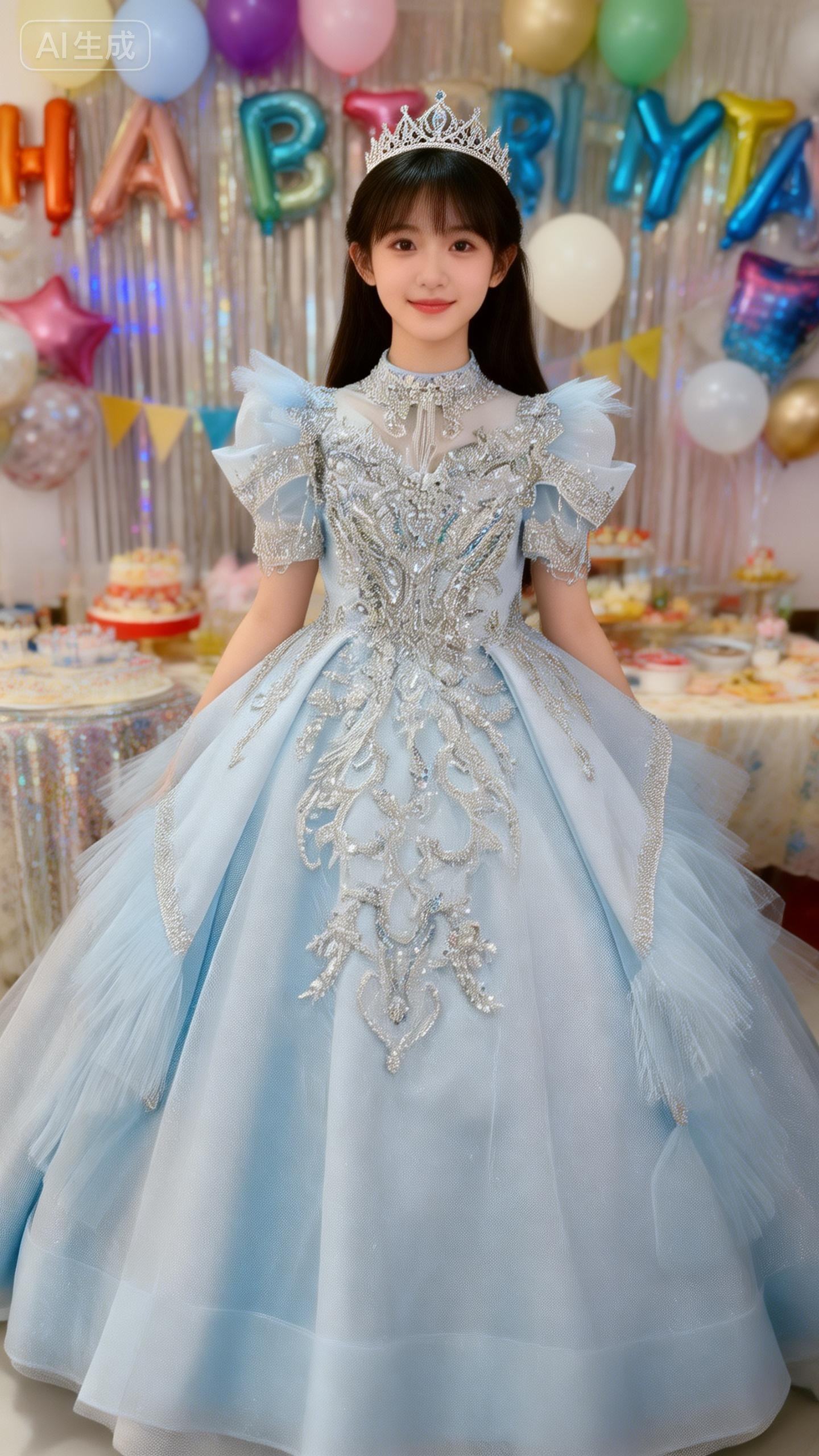 出租130规格婉亦琪儿童重工儿童礼服女童生日公主裙主持人演出服