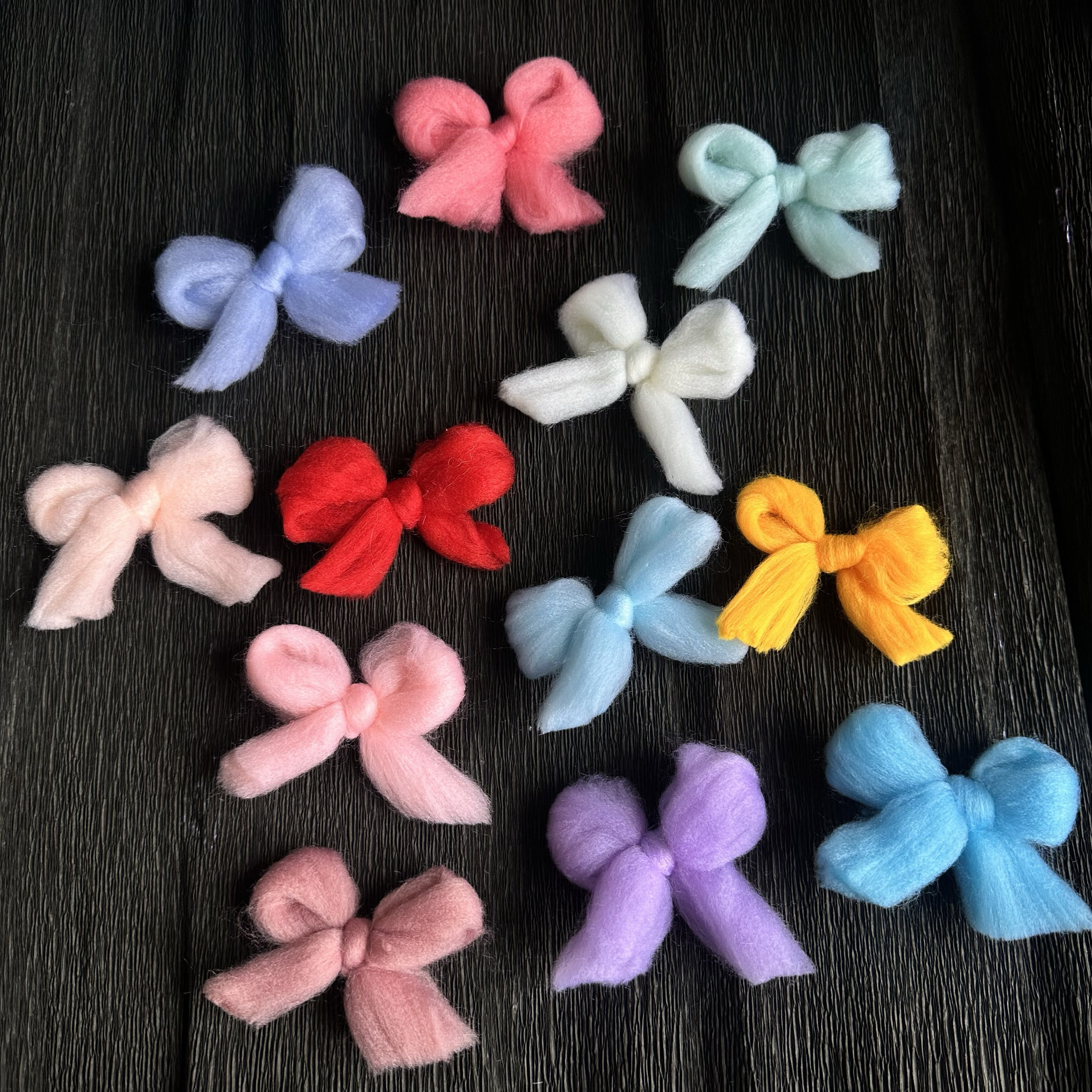 棉绒蝴蝶结手工DIY橘川甜美风