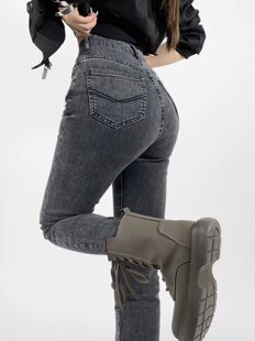 复古紧身小脚弹力小个子铅笔裤 提臀高腰显瘦牛仔裤 女2023秋冬新款