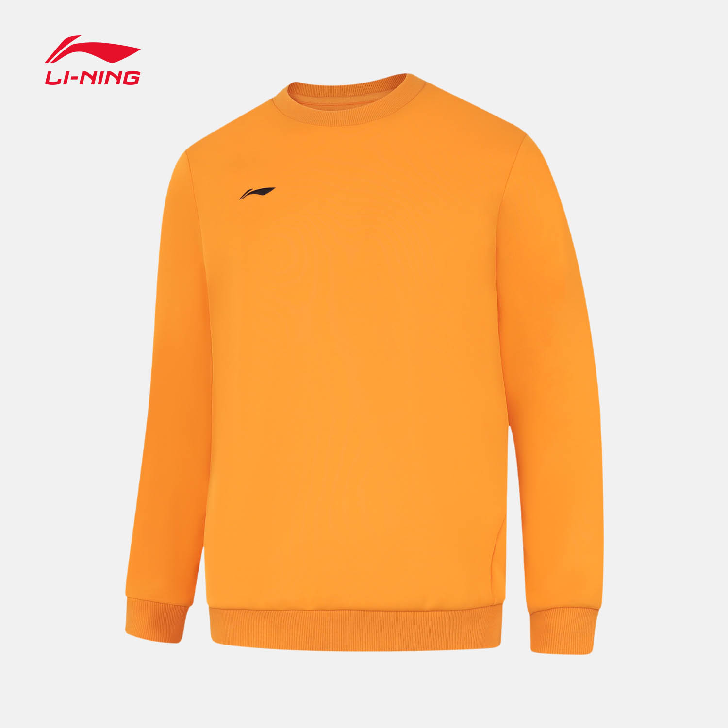李宁圆领男刺绣套头无帽卫衣