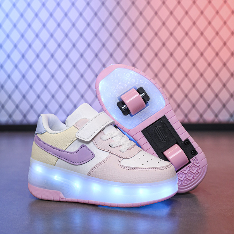 儿童暴走鞋能走能滑一键收缩