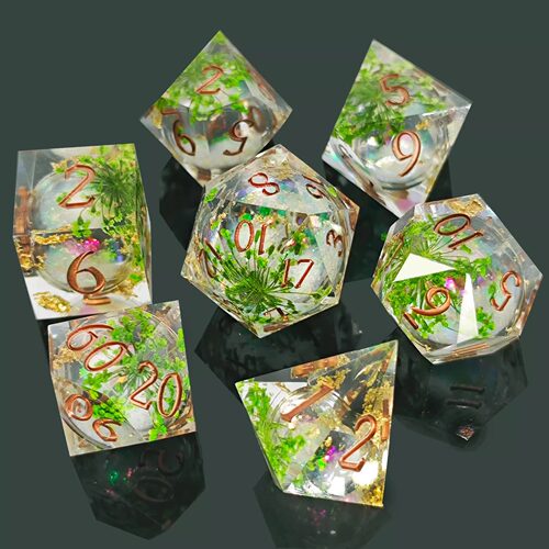 流沙树脂COC跑团骰子20面多面体炫彩色子桌游D12面创意筛子七粒