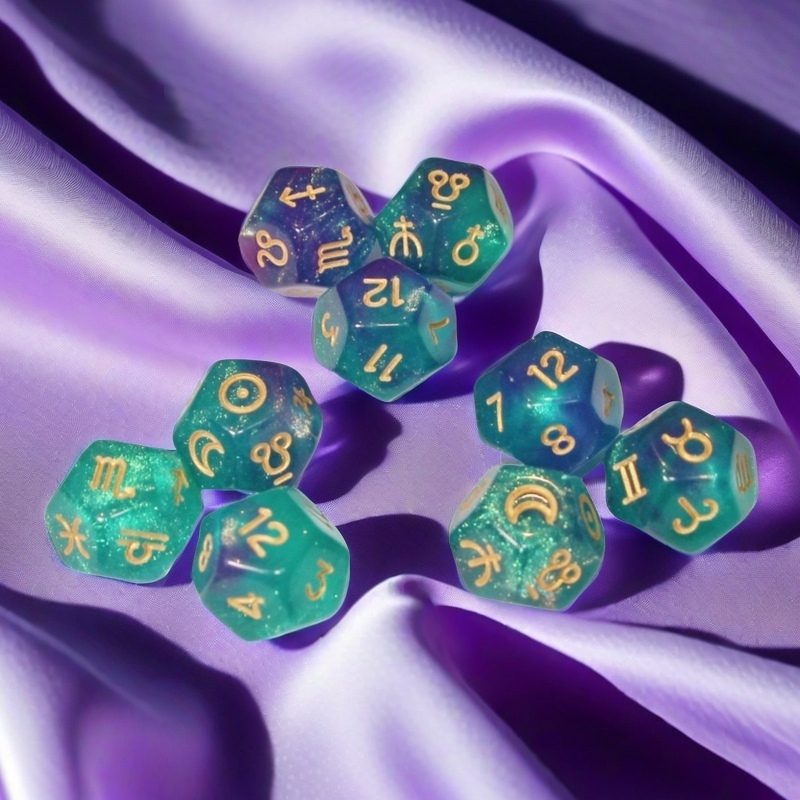 水晶星空12星座骰子3颗套装 十二面数字色子游戏筛子桌游道具礼品