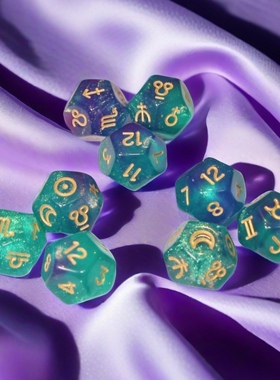 水晶星空12星座骰子3颗套装 十二面数字色子游戏筛子桌游道具礼品