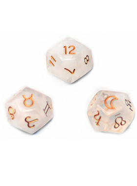 12星座骰子3颗套装 云白创意十二面数字色子游戏筛子桌游道具礼物