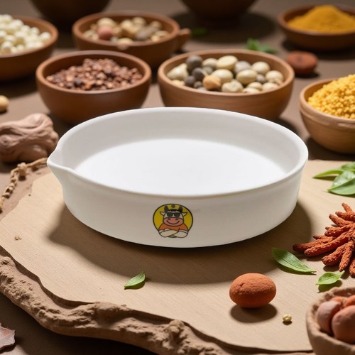 磨砂陶瓷研磨盘牛角羚羊药材专用工具食品级研磨盘耐磨磨水盘
