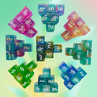 新字体双色变色龙6面骰子 dice桌面游戏道具D6数字色子玩具筛子
