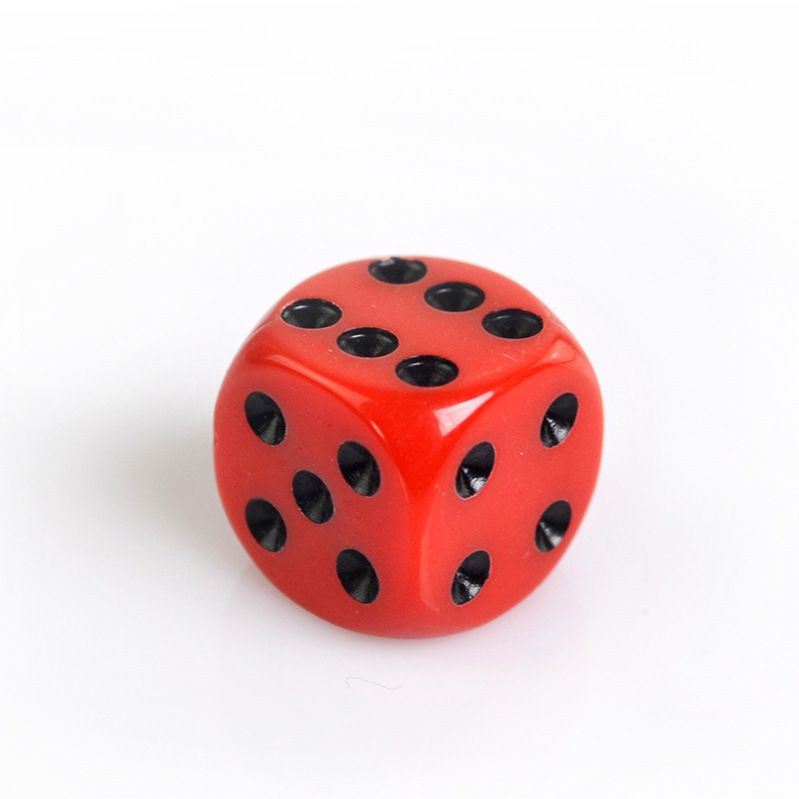 16号点数色子红色黑点圆角骰子桌游麻将玩具游戏配件 1.6CM筛子