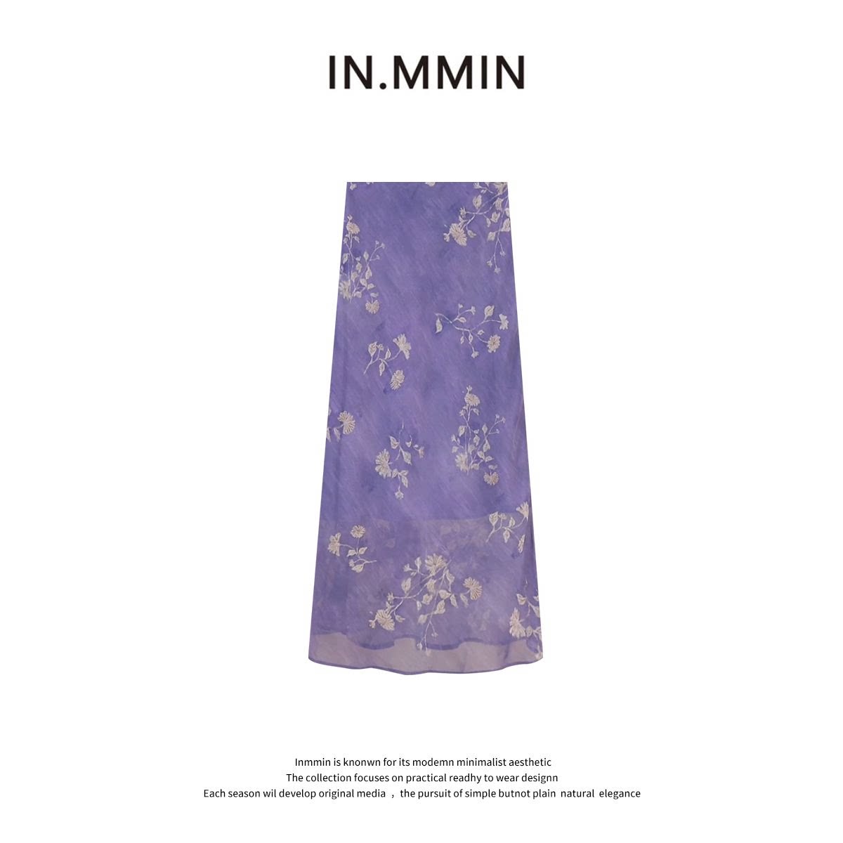 INMMIN 法式紫色碎花氛围感修身显瘦半身裙-bq5145