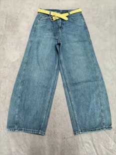 美式复古高街设计感薄款阔腿裤女2026春季新款高腰宽松显高牛仔裤