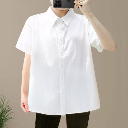 大码长袖白衬衫女胖mm200斤夏加肥加大胖妹妹短袖职业正装衬衣潮