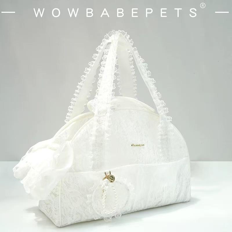 Wowbabepets蕾丝宠物背包猫包外出便携单肩包猫咪用品夏春季外带