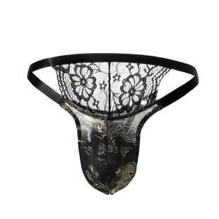 性感蕾丝黑金龙纹系列内裤 男低腰蕾丝丁字裤 内裤 男士