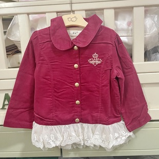 拉比童装商场同款春秋款外套女童外出穿上衣服双层褂子断码清货