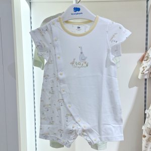 丽婴房商场专柜同款婴儿短袖连体衣2026夏超薄家居爬服全纯棉睡衣