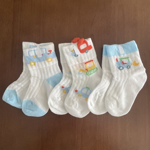 丽婴房正品男女童袜子春夏薄款透气网眼松口婴儿袜宝宝透气袜3双