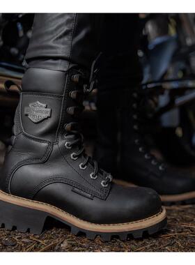 海外代购Harley Davidson/哈雷戴维森女士时装靴系带厚底