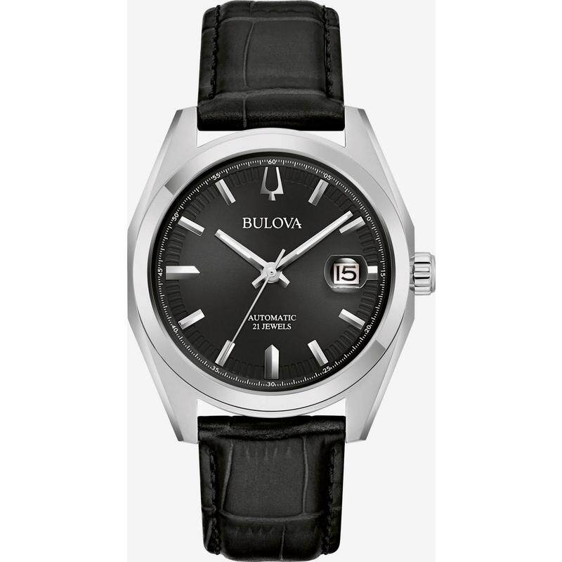 海外代购BULOVA/宝路华男士自动机械表自动上链日历显示真皮表带