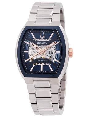 海外代购BULOVA/宝路华男士欧美腕表镂空机芯蓝宝石镜面自动机械