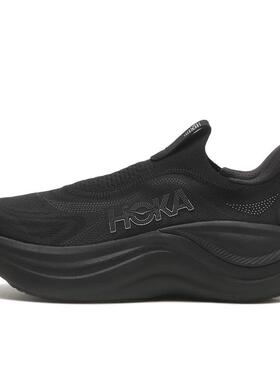 代购Hoka OneOne男女跑步鞋缓震支撑透气运动鞋黑色网面材质