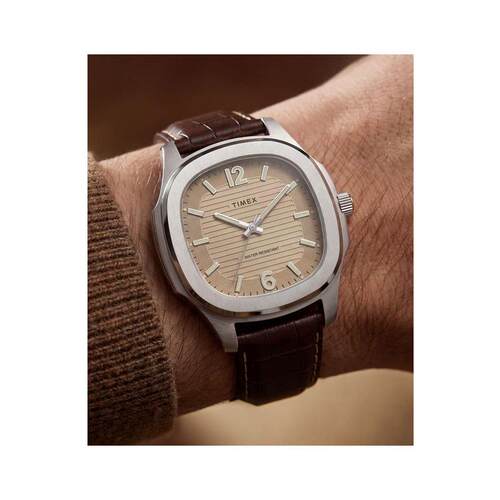海外代购Timex/天美时男女手表欧美腕表生活防水棕色表带