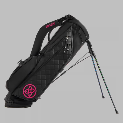 G/FORE DAYTONA PLUS黑色绗缝玫红logo刺绣女士高尔夫球包支架包
