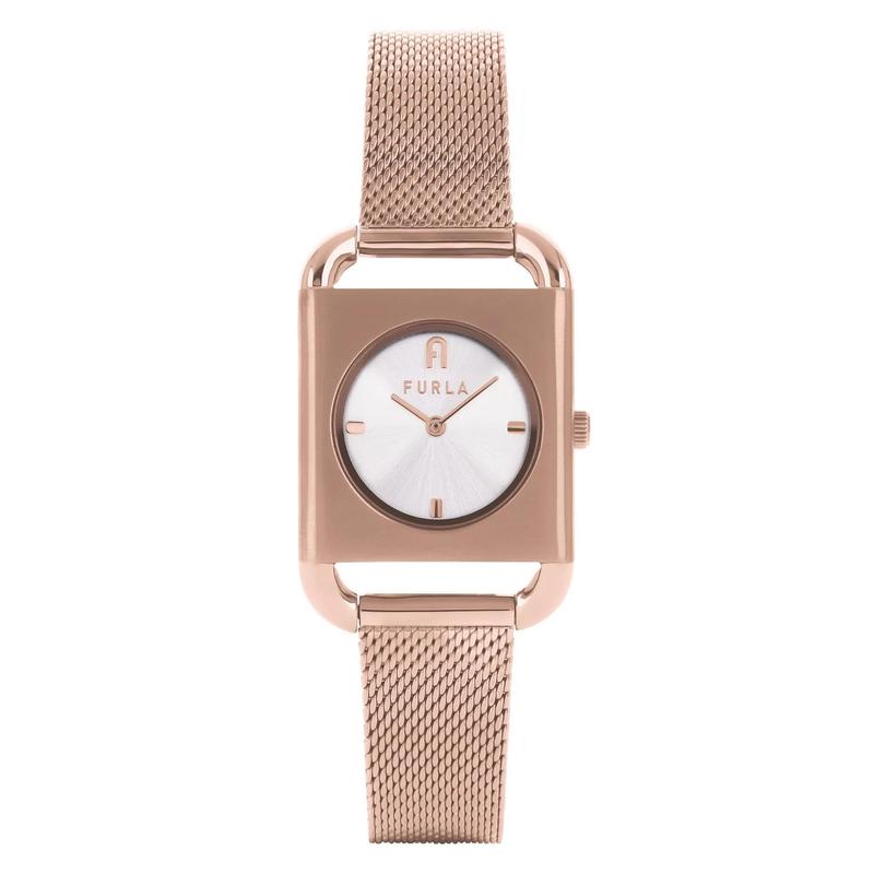 代购FURLA芙拉男士腕表防水计时夜光日期金属钢带方形玫瑰金