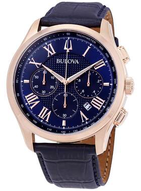 海外代购BULOVA/宝路华男士手表欧美腕表计时码表日历显示不锈钢