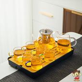 过滤功夫茶具杯子套装 加厚耐热玻璃花茶壶 家用恒温小号透明水壶