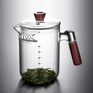 玻璃月牙公道杯大容量泡绿茶公杯分茶器家用耐热侧把电陶炉煮茶壶