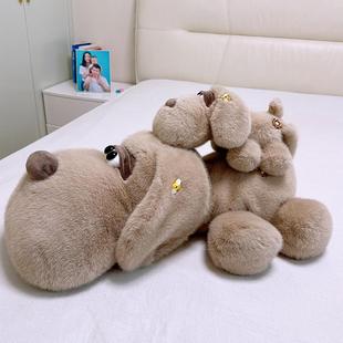 大眼睛狗狗毛绒公仔趴姿大头狗抱枕男女孩睡觉搂抱公仔礼物