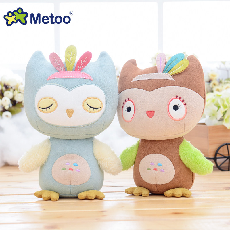 metoo咪兔猫头鹰公仔布娃娃卡通猫玩具宝宝陪睡安抚布偶创意礼物