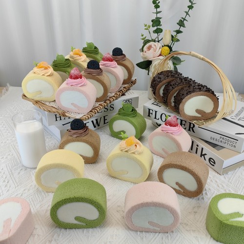 仿真瑞士卷模型下午茶蛋糕卷假蛋糕橱窗摆件美食拍照装饰零食道具