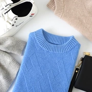 2018 áo len cashmere mới tinh khiết nam cổ tròn áo len dày áo len - Áo len Cashmere