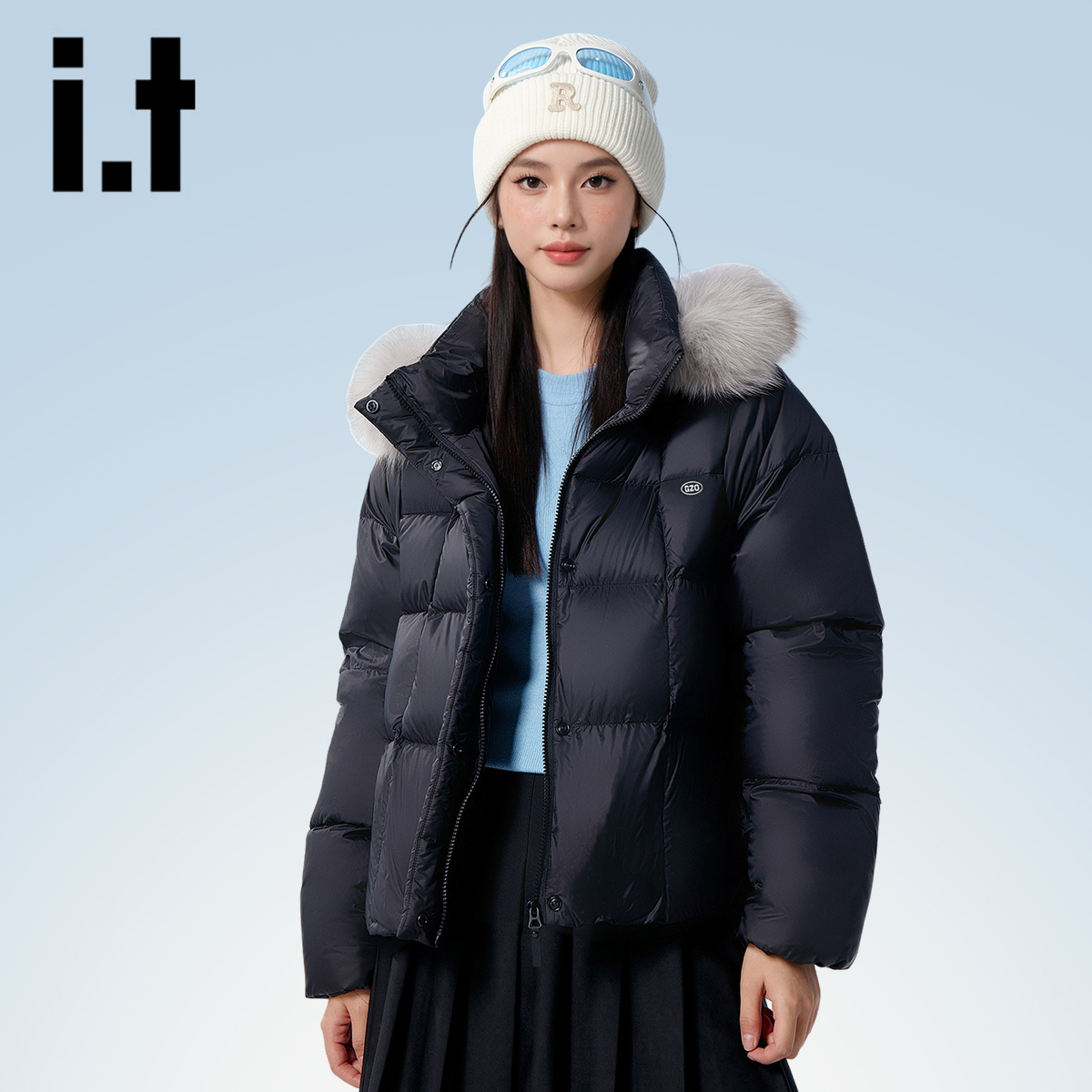 短款羽绒服女士2025款毛领秋冬季