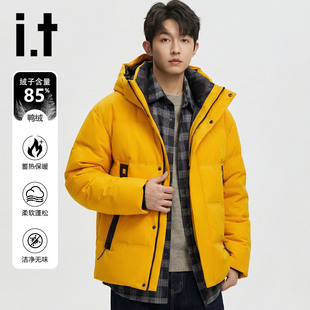 it:CHOCOOLATE极寒鸭绒羽绒服男短款加厚冬新款连帽宽松防寒外套