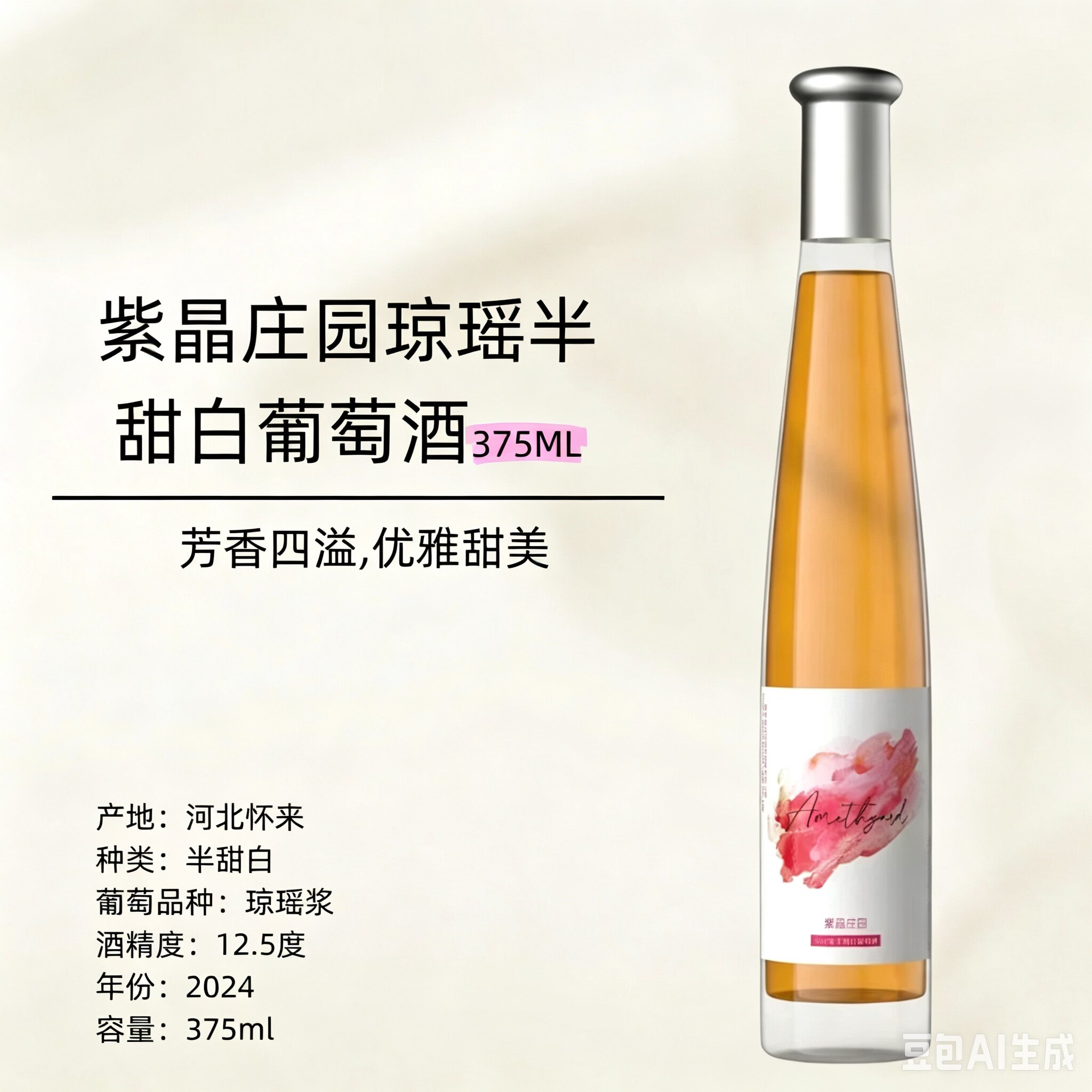爆火小众紫晶庄园琼瑶浆半甜白